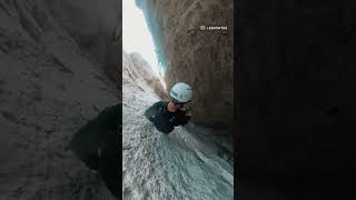 Skiers helmet camera captures moment he falls into massive crevasse [upl. by Mena]