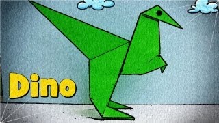 Origami Sencillo  Dinosaurio de Papel [upl. by Nwonknu]