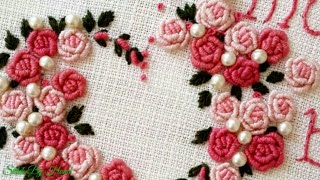 Bullion Knots Embroidery Designs  Bullion Knots Flower Design  Bullion Knots Stitch [upl. by Yeltnarb]