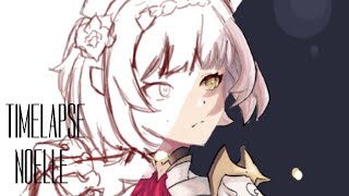 TIMELAPSE Noelle quotChivalric Blossomquot Genshin Impact  Medibang Pro [upl. by Lahpos297]