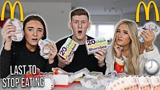 Last to STOP Eating MCDONALDS Wins £100  Challenge [upl. by Aonian]