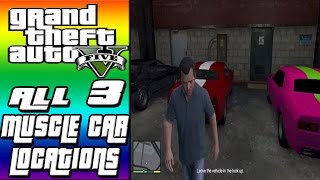 GTA V  All 3 Muscle Car Locations Bravado Gauntlets [upl. by Akiv]