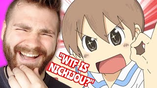 WTF IS THIS ANIME  NICHIJOU FUNNY MOMENTS  FIRST TIME REACTION [upl. by Aynatahs694]