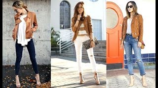 Combinar tu Chaqueta de Cuero Cafe  MODA 20182019 [upl. by Ahsir]