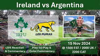 Ireland vs Argentina  Autumn Rugby Internationals  15 Nov 2024 [upl. by Laram]