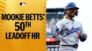 Mookie Betts slams his 50th career leadoff home run [upl. by Meyeroff]