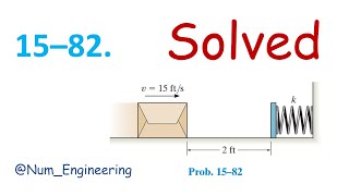 15–82 The 20lb box slides on the surface for which 𝜇k  03 The box has a velocity v  15 fts [upl. by Sykleb281]