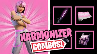 HARMONIZER COMBOS  FORTNITE SKIN REVIEW [upl. by Annoed28]