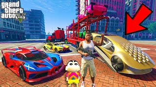 Franklin Delivering GODILLIONAIRE SUPER CARS in GTA 5  SHINCHAN and CHOP [upl. by Guidotti]