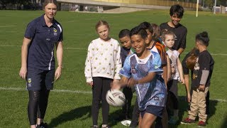 NRL Skill Tester  Passing with Jillaroo Maddie Studdon [upl. by Onileva]