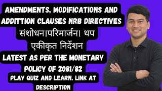 Amendments Modifications and Addition Clauses NRB Directives 208182 208182  1st Amendment [upl. by Chari187]