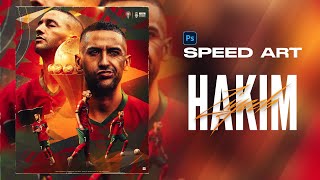 Hakim Ziyech AFCON 2024 design  SpeedArt [upl. by Aerdnek15]