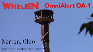 Whelen OmniAlert OA1 Very Short Blast Siren Test  Norton Ohio [upl. by Coralyn]