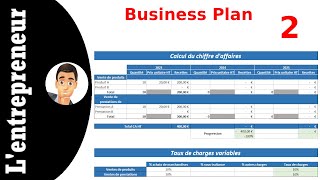 2 Faire un business plan complet sur Excel  Chiffre daffaires BFR amp compte de résultat [upl. by Neerihs]