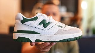 NEW BALANCE 550 GREEN REVIEW amp ON FEET [upl. by Eladnyl838]