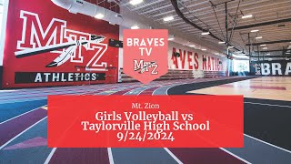 9242024 Mt Zion Girls FroshJVVarsity Volleyball vs Taylorville High School [upl. by Kcarb484]