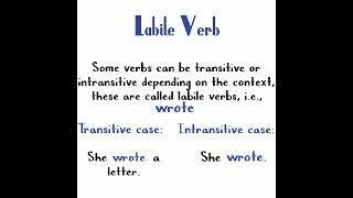 Are you familiar to Labile Verb [upl. by Hasin]