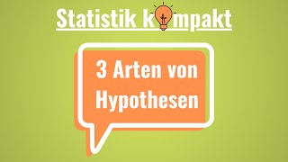 Die 3 Arten von Hypothesen  Statistik kompakt shorts [upl. by Ecilahc]