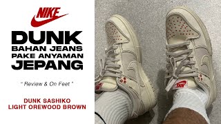 dunk low sashiko light orewood brown Review and on feet [upl. by Ainegul295]