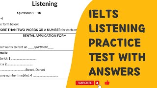 RENTAL APPLICATION FORM IELTS Listening Practice Test with Answers 2023  IELTS General and Academic [upl. by Lloyd]