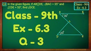 Class  9th Ex  63 Q 3 Lines and Angles Maths NCERT CBSE [upl. by Filippa]