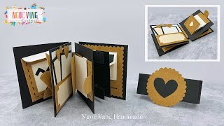 Hướng dẫn mẫu 2 Scrapbook 6 in 1  Sổ lưu niệm dán ảnh album  NGOC VANG Handmade [upl. by Retse]