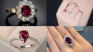 ruby stone ring design beautiful ruby stone rings 💍 [upl. by Nakeber755]