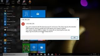 Fix Your system requires SMB2 or higher error on Windows 10 [upl. by Koval576]