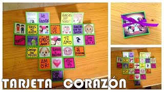 REGALO FACIL PARA NOVIOA Tarjeta corazón [upl. by Hgielanna]