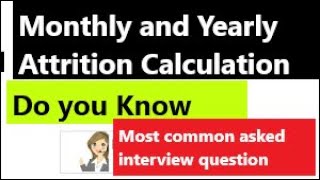 Attrition Formula💥  Monthly Attrition  YTD Attrition  YTD  Annualized Attrition  Turnover [upl. by Jamal]