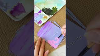 POV weekend melukis dreamy sky dengan gouache shortvideo gouache paintingtechniques painting [upl. by Corotto]