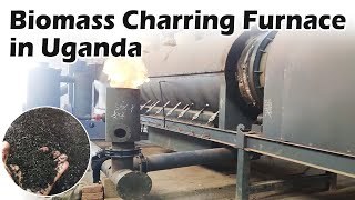 Biomass Charring Furnace in Uganda HighEfficiency Furnace Successcarbonizationfurnace charcoal [upl. by Llenol]