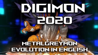 Digimon Adventure 2020 Greymon Digivolve to MetalGreymon in English [upl. by Lyreb]