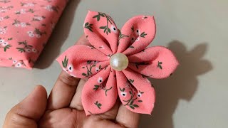 DIY How to Make a Cloth Flower  DIY Easy Tricks Fabric Flowers Making  Flower Making With Cloth [upl. by Manwell]