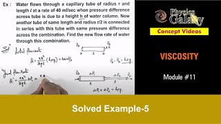 Class 11 Physics  Viscosity  11 Solved Example5 on Viscosity  For JEE amp NEET [upl. by Ehling755]