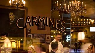 Eating At Carmines in NYC One of the most famous restaurants [upl. by Inaoj]