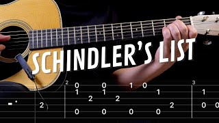 Schindlers List Theme  John Williams EASY Guitar Tab [upl. by Nnaeus]