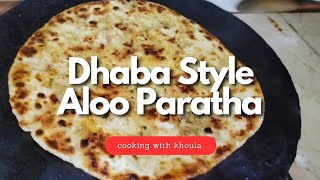 Dhaba Style Aloo Paratha Recipe By Khoula Boiled Potato Stuffed Paratha Recipe [upl. by Kramnhoj]