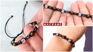 ✧NUDO PLANO invertido💁PULSERA de hilo FACIL✧ Macrame Tutorial [upl. by Yreffoeg41]