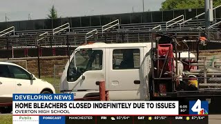 Home bleachers closed indefinitely at Overton High School [upl. by Nylhtiak]