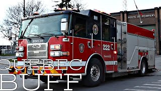 Montreal Fire Department SIM Pumper 222 responding from fire station 22 in SaintLeonard [upl. by Eerised29]