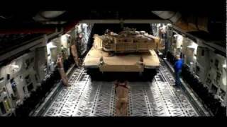 C17 airlifts M1 Abrams [upl. by Nimesay]