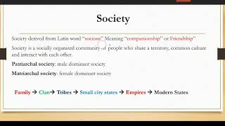 What is Society Patriarchal societyMatriarchal society State Society and Civic Engagement [upl. by Sneve]