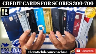 Credit Card Levels For Scores 300  700 Capital One MyFICO Ultra Bankruptcy Amex Business [upl. by Mersey299]