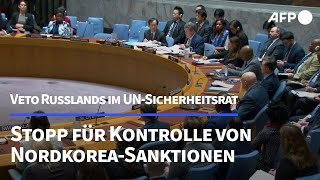 Russland stoppt mit Veto Kontrolle von UNSanktionen gegen Nordkorea  AFP [upl. by Fugate147]