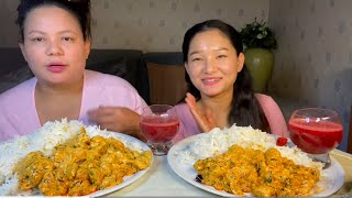 दहि मसला राखेर बनाएको Chicken gravy सारै tasty mukbang [upl. by Norehs]