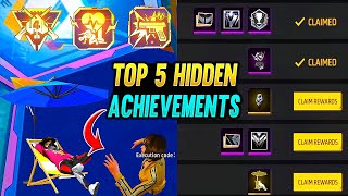 Top 5 Hidden Achievements Free Fire  How To Find and Compalete Hidden Achievements For Free Emote [upl. by Vannie593]