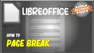 LibreOffice How To Page Break [upl. by Aicertal766]