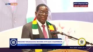 President Emmerson Mnangagwa accepting the SADC Chairpersonship  Sadc Summit  ZTN Prime [upl. by Fong]