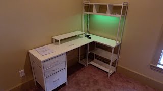 Aheaplus L Shaped Gaming Desk Review  Gaming Desk With LED Lights  Amazon Finds [upl. by Durrett]